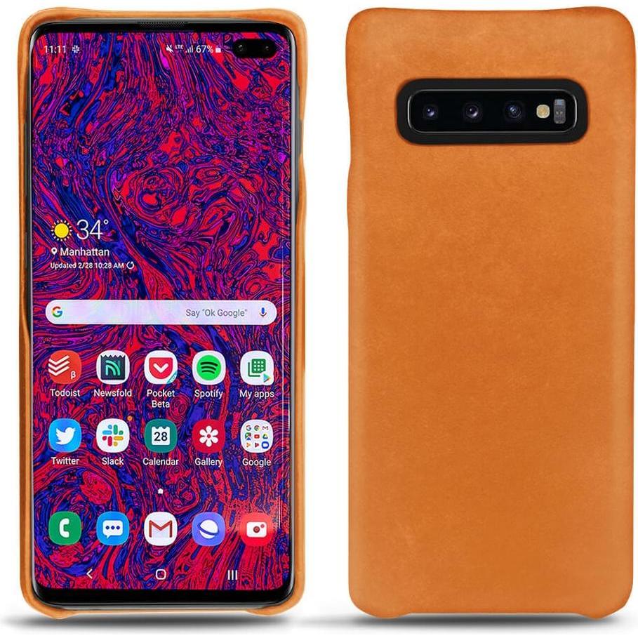 Noreve Lederschutzhülle (Samsung Galaxy S10 5G), Smartphone Hülle, Orange