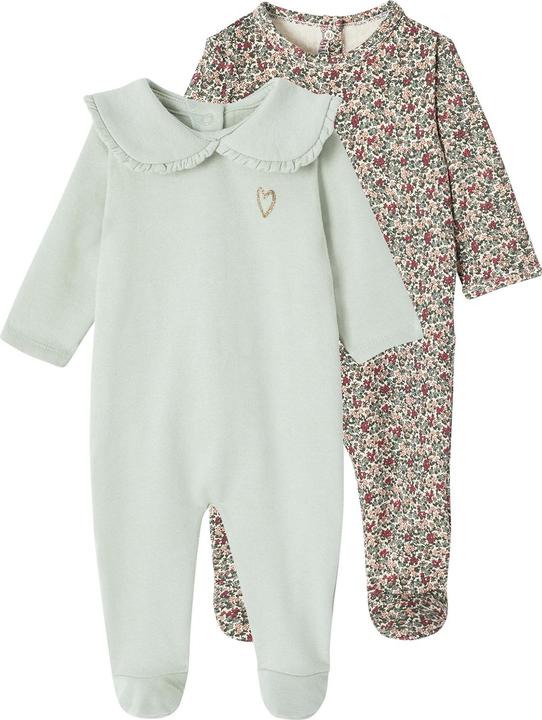 Actual product image Vertbaudet 2-pack baby rompers made from sweat fabric (50)