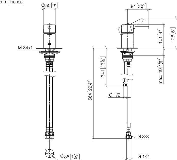 Actual product image Dornbracht Meta single-lever bath mixer for bath or tile edge installation 29300660