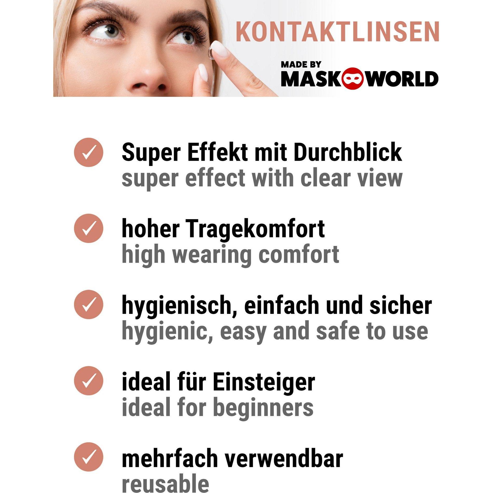Thumbnail - Metamorph, Farbige Linsen, UV White Manson Jahreslinsen für Fasching Halloween (Weiss)