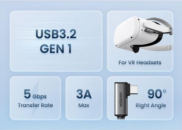 Produktbild Ugreen USB C – USB C (5 m, USB 3.2 Gen 1, 60 W)