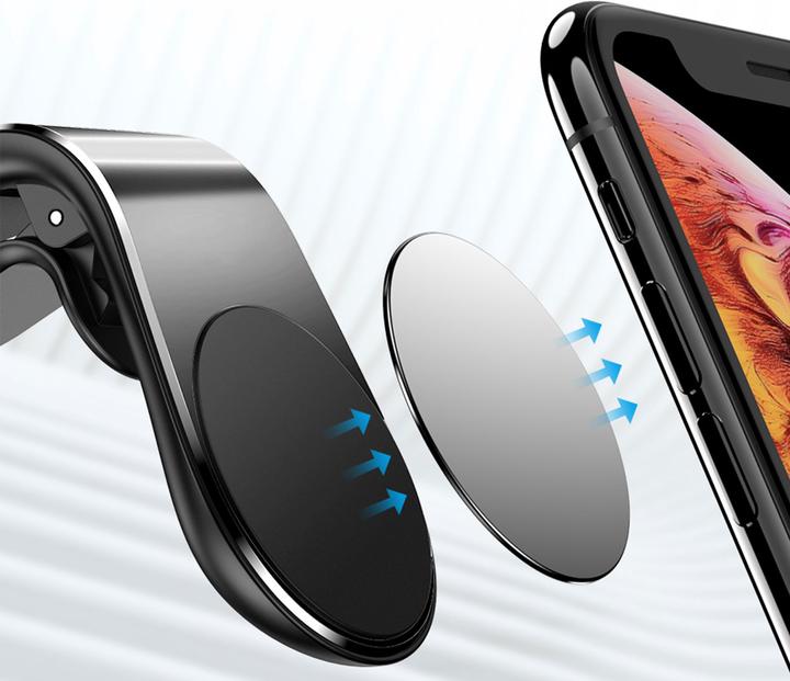 Image du produit PhoneLook Support universel magnétique pour téléphone de voiture avec pince Fixation pour Smartphones légers
