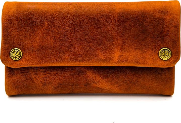 Kavatza Tobacco pouch TP03-CR Tabba Deluxe Vegetable Tanned Cowhide Cognac