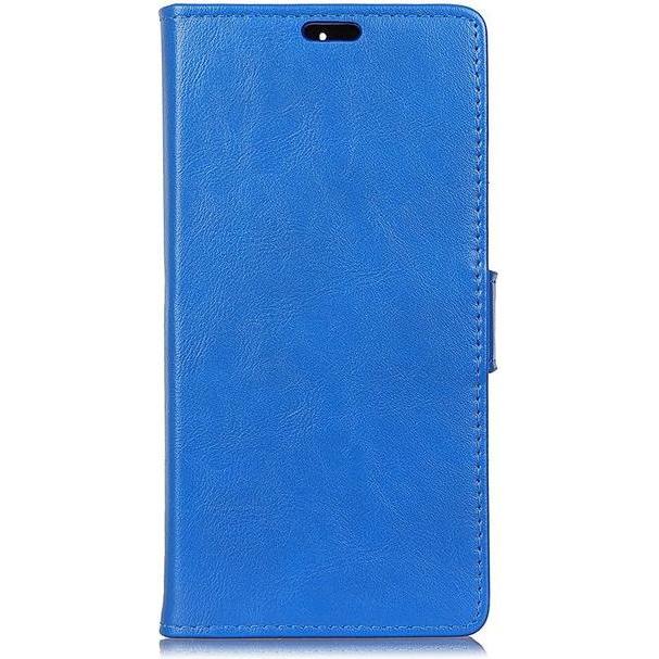 MU Classic Crazy Horse II Leder Bookcover Series (HTC Desire 12), Smartphone Hülle, Blau