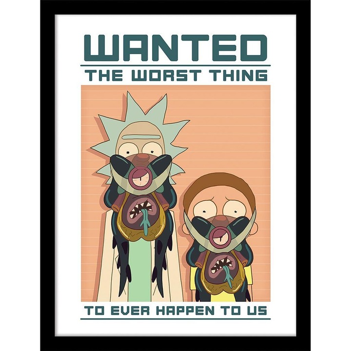 Actual product image Rick And Morty Glory To Glorzo-Wanted Framed Poster (40 x 30 cm)