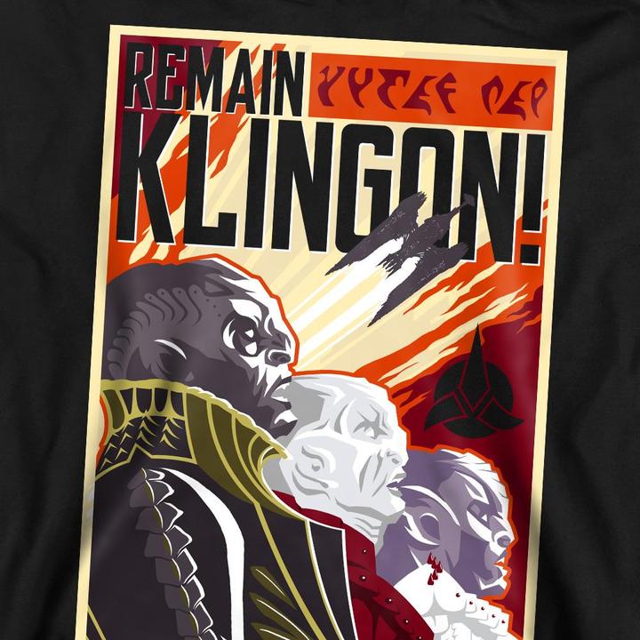 Actual product image Universal Textiles Unisex Adult Remain Klingon Poster Sweatshirt (M)