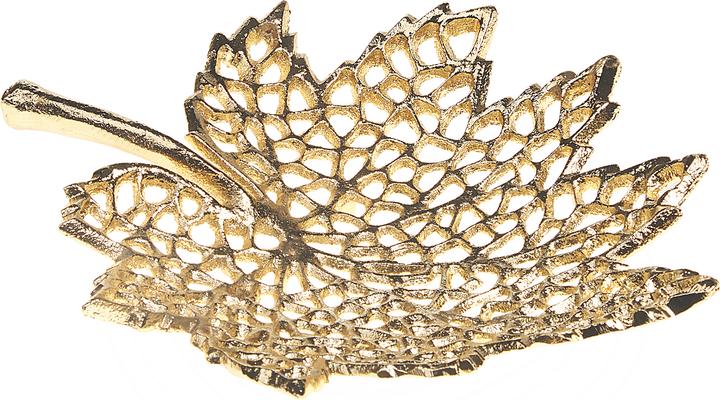 Produktbild Beliani Dekoschale Aluminium gold Ahornblätter 3er Set PEMALI (35 cm)