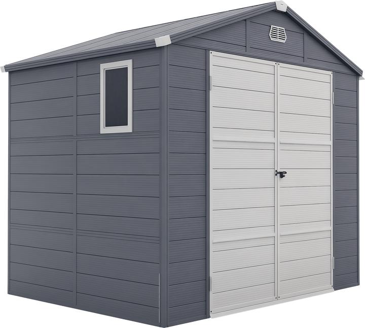 Actual product image Outsunny Gerätehaus Kunststoff, Aluminium Grau