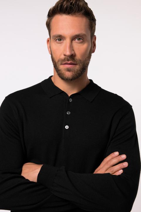 Produktbild JP1880 JP 1880 Strick-Poloshirt FLEXNAMIC®, Langarm, Merino-Mix, bis 7 XL (5XL)