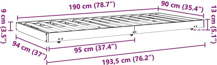 Produktbild vidaXL Bettrahmen (90 x 190 cm)