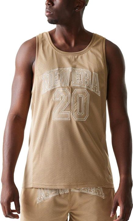 New Era Poly Mesh Tank Top - BRAND LOGO camel beige - XXL