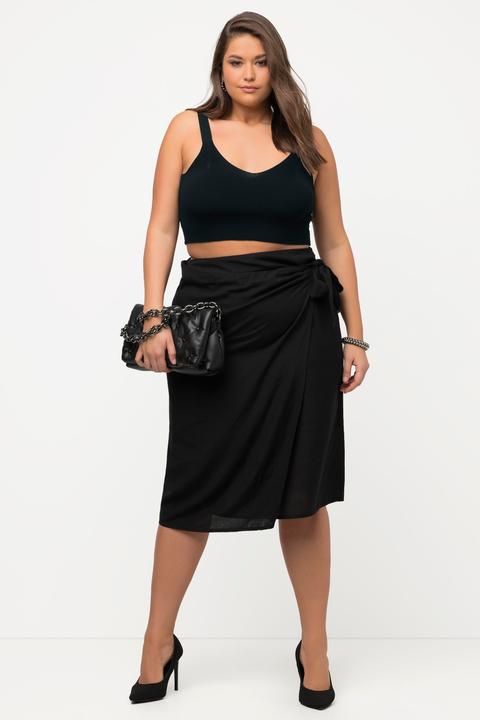 Actual product image Ulla Popken Ribbed Knit V-Neck Crop Top (46, 48)