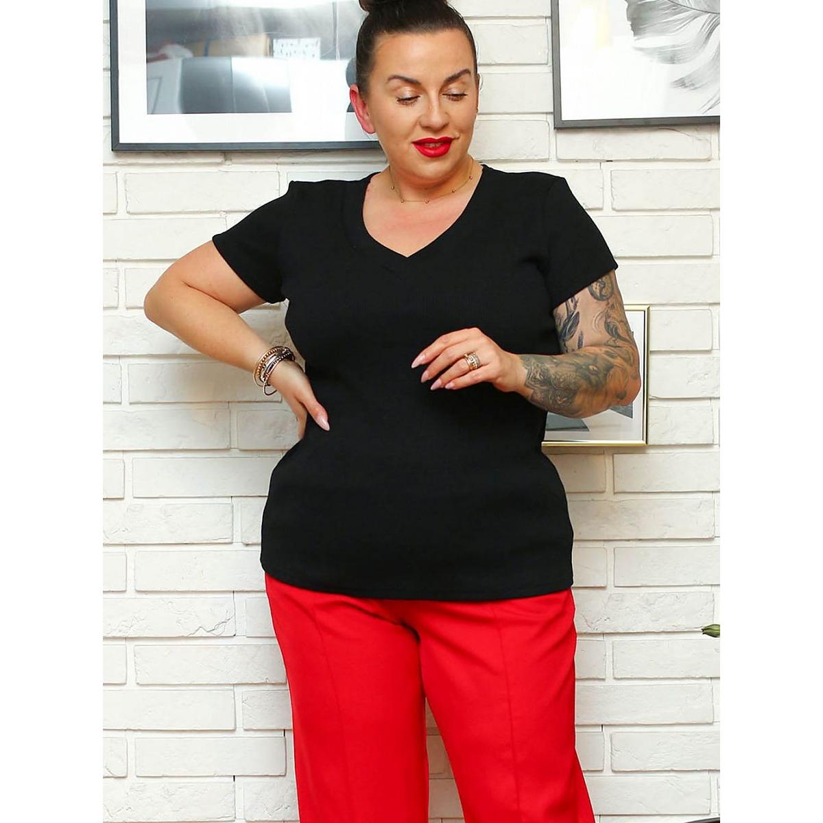 Karko, Damen, Bluse, Plus-Size Bluse, Schwarz, (42, 43, 44)