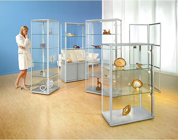 Produktbild eurokraft pro Design-Vitrine (52 x 52 x 180 cm)