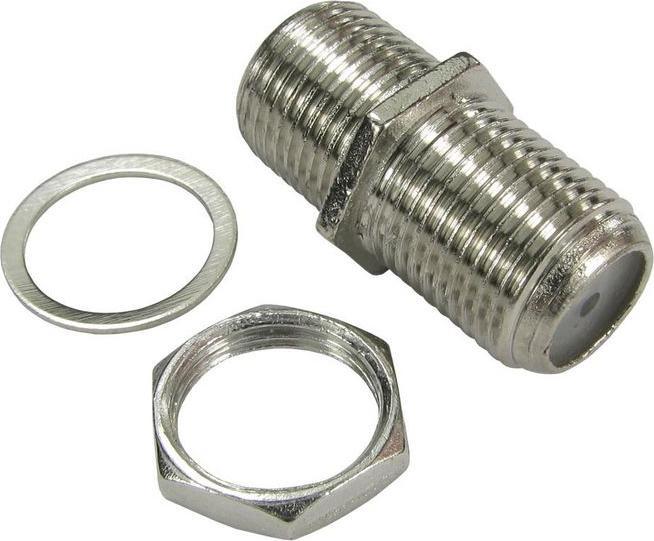 Actual product image RS PRO Adapter, Type F - Type F, Female - Female, Straight (Plugs and connectors)