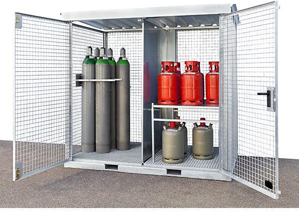 Produktbild eurokraft pro Gasflaschencontainer, montiert