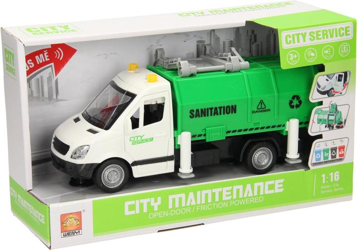 Recyclingwagen met licht en geluid