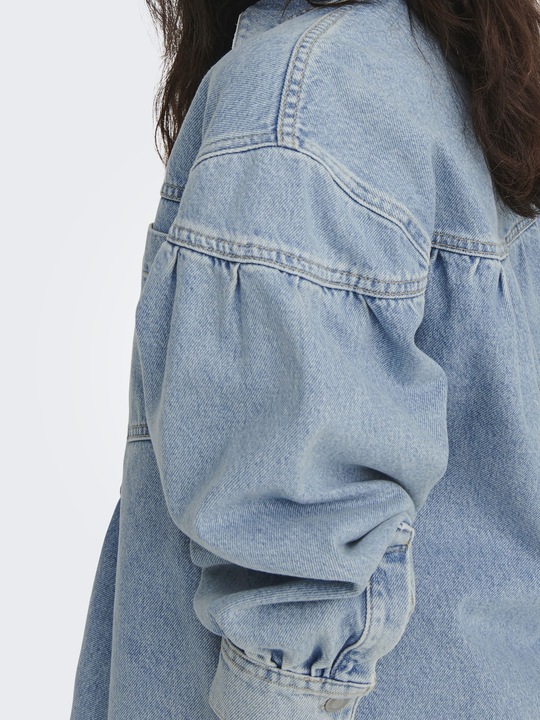 Actual product image Only Fly-away collar cuffs with button jacket denim jacket (XL)
