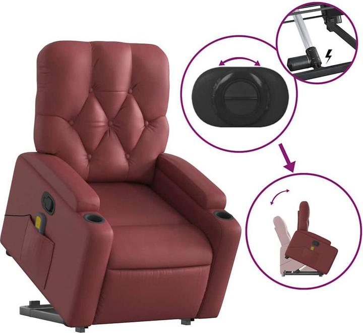 Produktbild vidaXL Massagesessel mit Aufstehhilfe Kunstleder