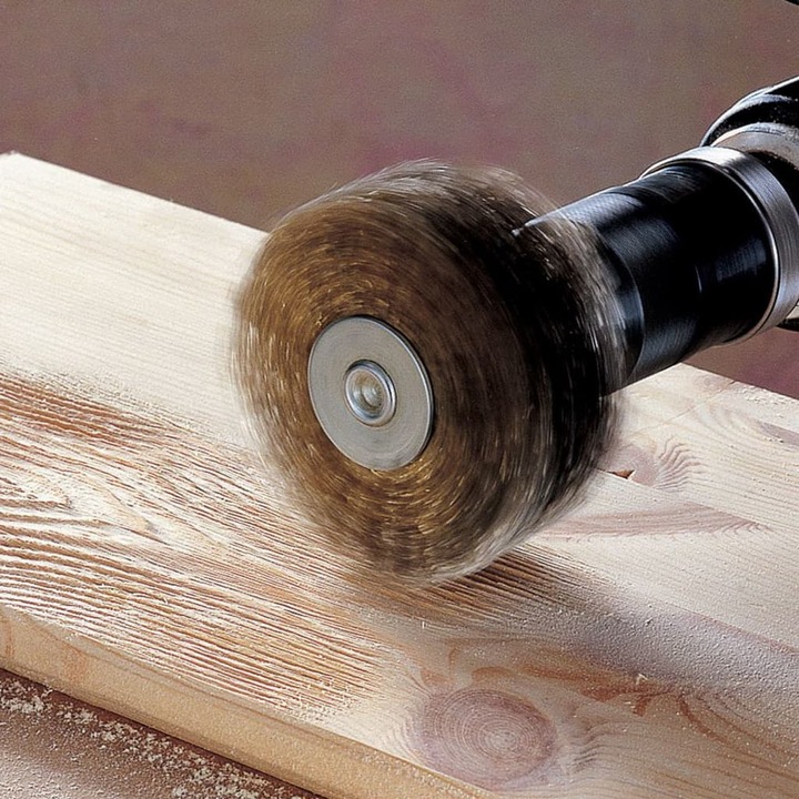 Produktbild wolfcraft Holz-Struktur-Bürste, Ø 80 mm