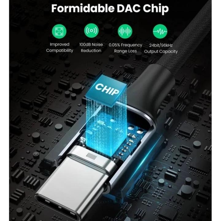 Actual product image Ugreen USB-C to 3.5mm Jack Adapter with IPAD Pro and Samsung Note 10 Support (USB Type C, 3.5mm jack)