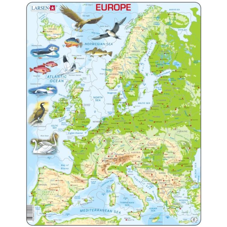 Larsen Frame Puzzle - Europe (87 Teile)