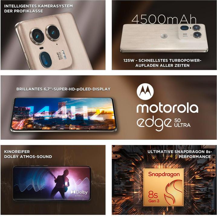 Produktbild Motorola Edge 50 Ultra (1000 GB, Nordic Wood, 6.69", SIM + eSIM, 64 Mpx, 5G)