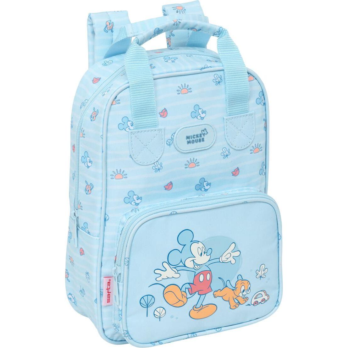 Safta, Borsa scuola materna, Kinderrucksack Mickey Mouse Clubhouse Baby Hellblau 20 x 28 x 8 cm, Blu