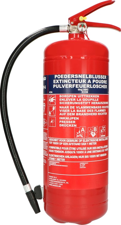Actual product image Alecto BP-6 Brandblusser - Poederblusser 6 kilogram - Brandklasse ABC - Inclusief Ophangbeugel