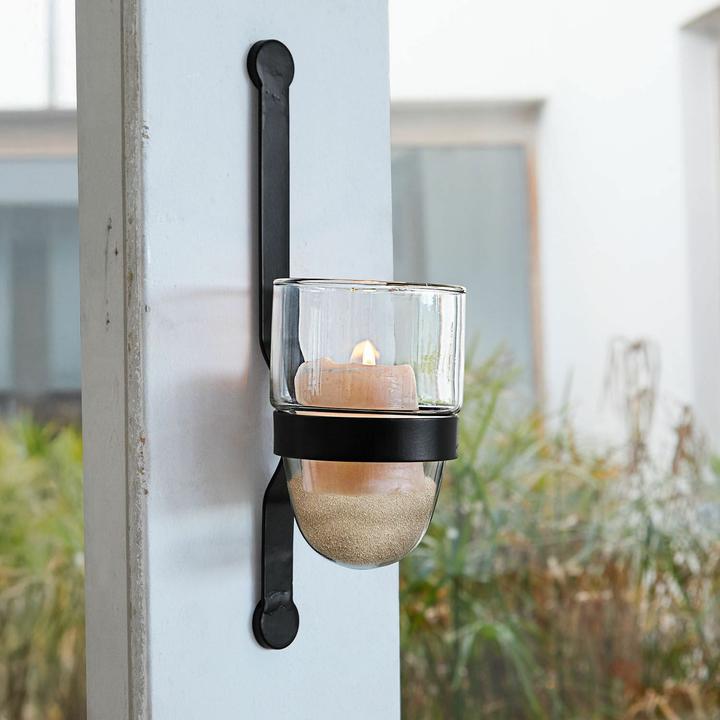 Actual product image Loberon Wandkerzenhalter Astalis schwarz/klar