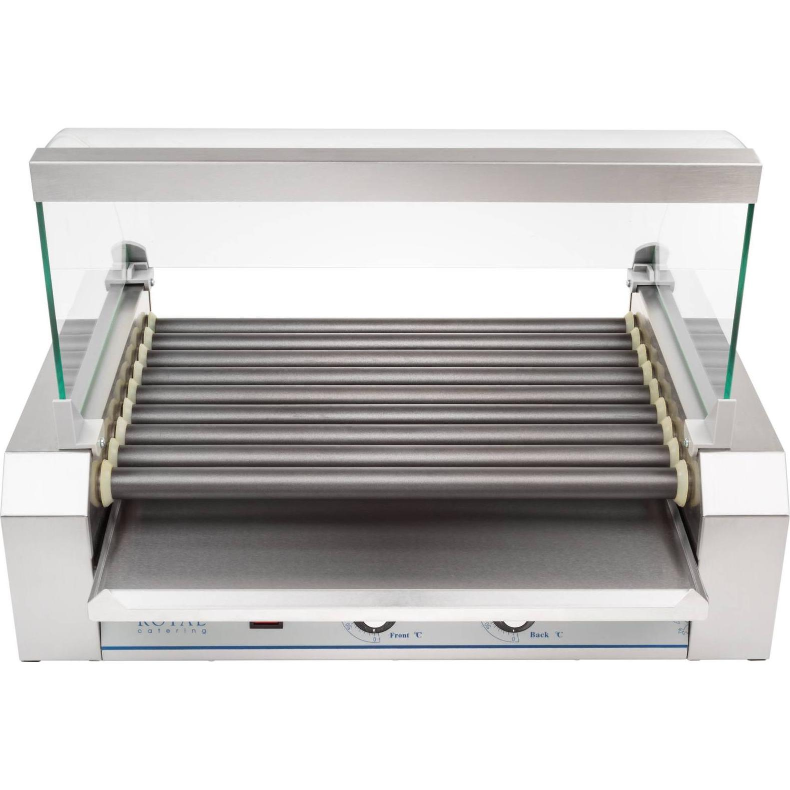 Thumbnail - Royal Catering Hot Dog Grill Hot Dog Gerät Maker Hotdog Rollen Grill Teflon 1800 W 9 Rollen, Fun Kitchen, Silber