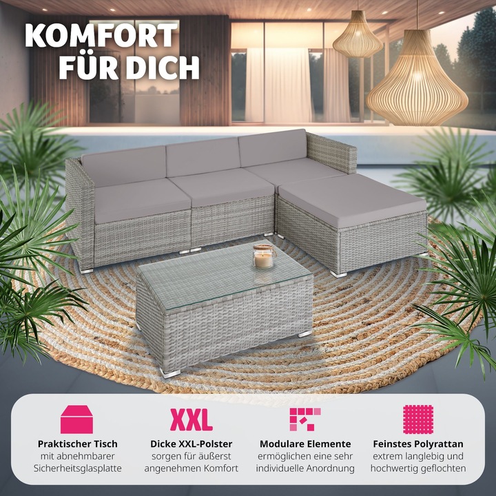 Immagine prodotto tectake Salottino in rattan Firenze