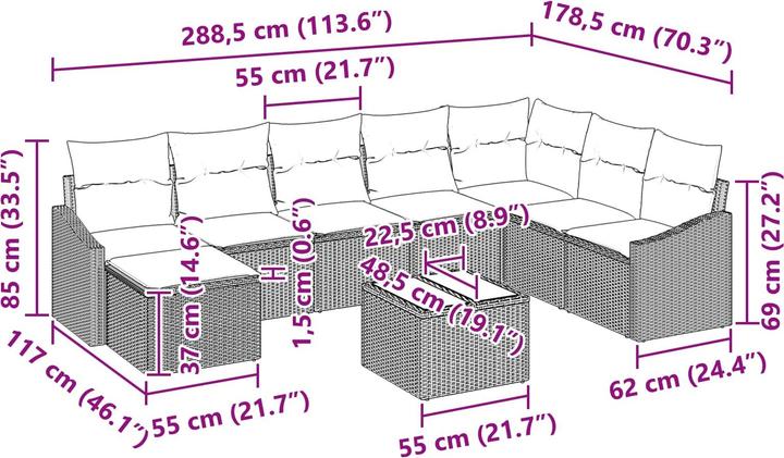 Produktbild vidaXL Outdoor-Sofagarnitur