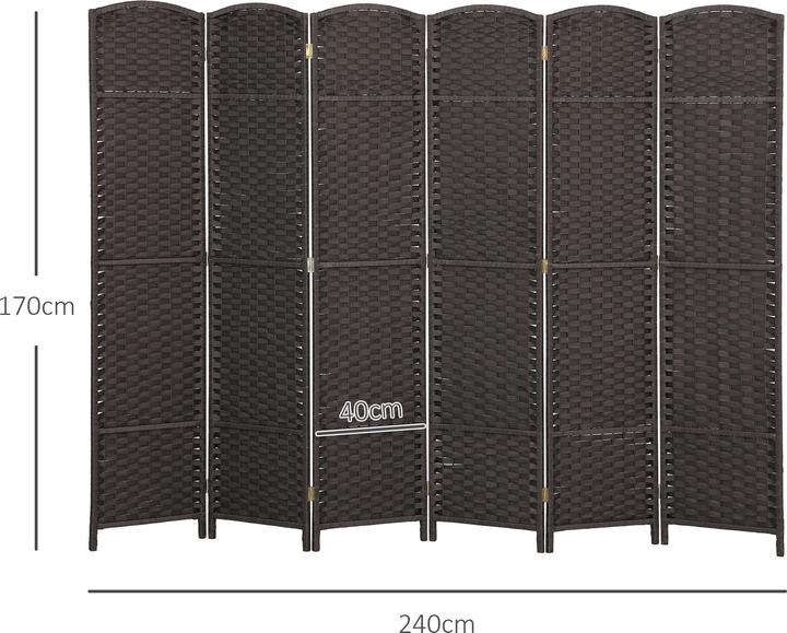 Actual product image Homcom Paravent Polypropylen, Kiefernholz Braun