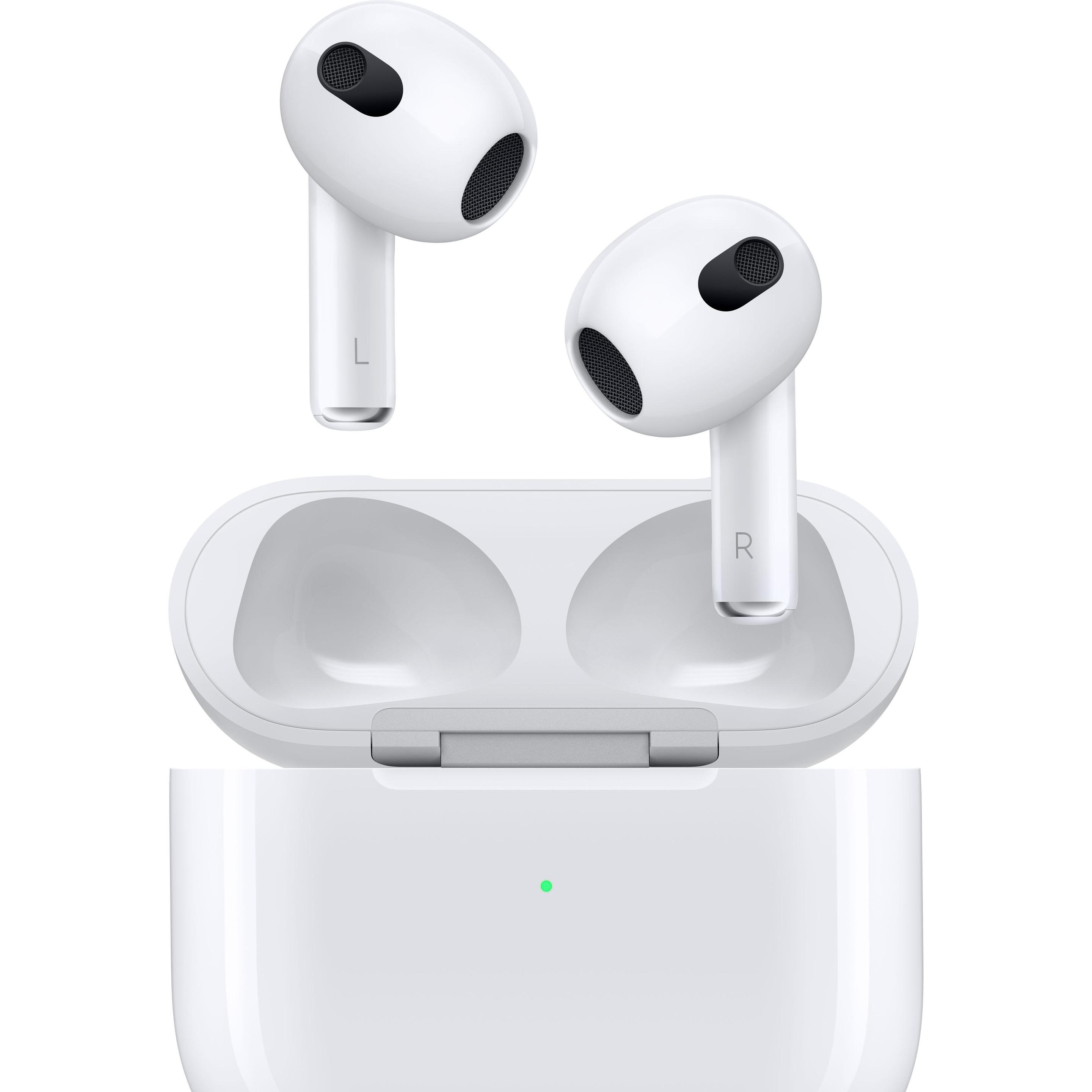 Apple AirPods (3rd Gen.) Lightning Case (keine Geräuschunterdrückung, 6 h, Kabellos), Kopfhörer, Wei