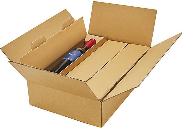 Produktbild kaiserkraft Weinflaschenkarton (1 Stk., 27.80 x 9.20 x 41.80 cm)
