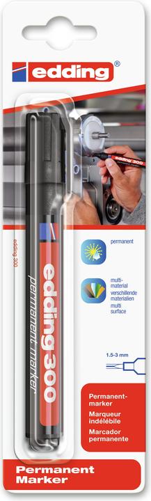Immagine prodotto Edding Pennarello permanente 300 (Nero, 3 mm, 1 x)