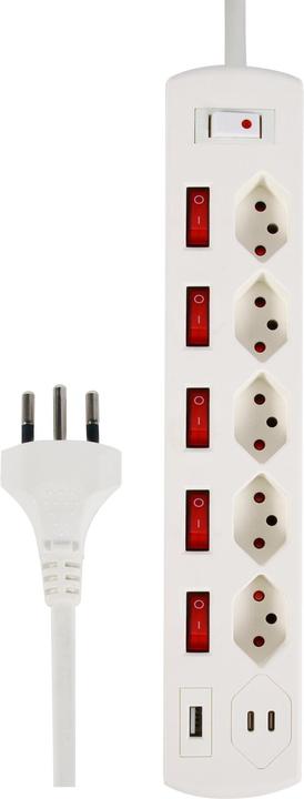 Actual product image Steffen Schönenberger socket outlet l. Principio+ (5x, Type 13, 2 m)