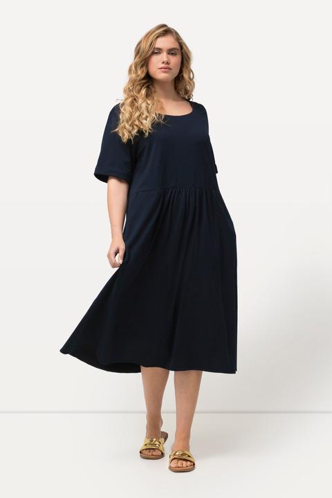 Produktbild Ulla Popken Jersey-Midikleid, A-Linie, Rundhals, Halbarm (54)