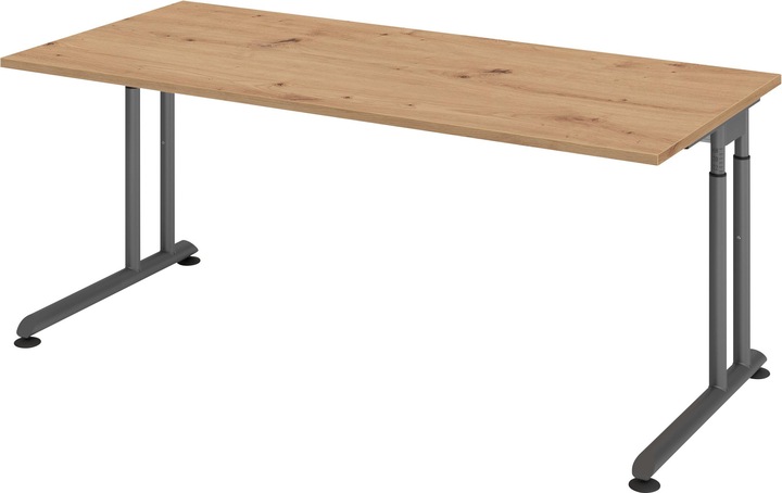 Produktbild Hammerbacher Schreibtisch C-Fuss 180x80cm Asteiche/Graphit (180 x 80 cm)