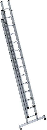 Produktbild Munk Sprossen-Schiebeleiter 3-teilig mit nivello-Traverse 3x12 Sprossen (Anlegeleiter, 300 cm)