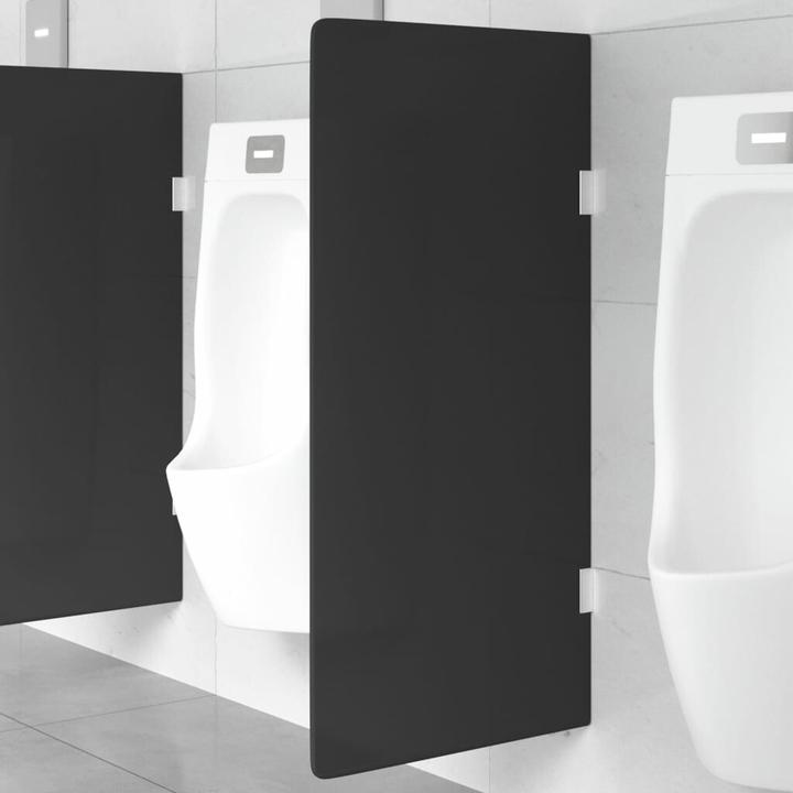 vidaXL Urinal-Trennwand Wandmontage Schwarz 90x40 cm Hartglas (90 x 40 cm)
