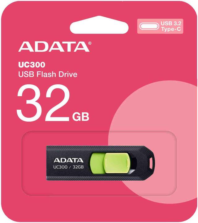 Image du produit Adata USB 32GB UC300 bkgn 3.2 Interface USB Type C USB 3.2 Gen 1 (32 Go, USB-C)