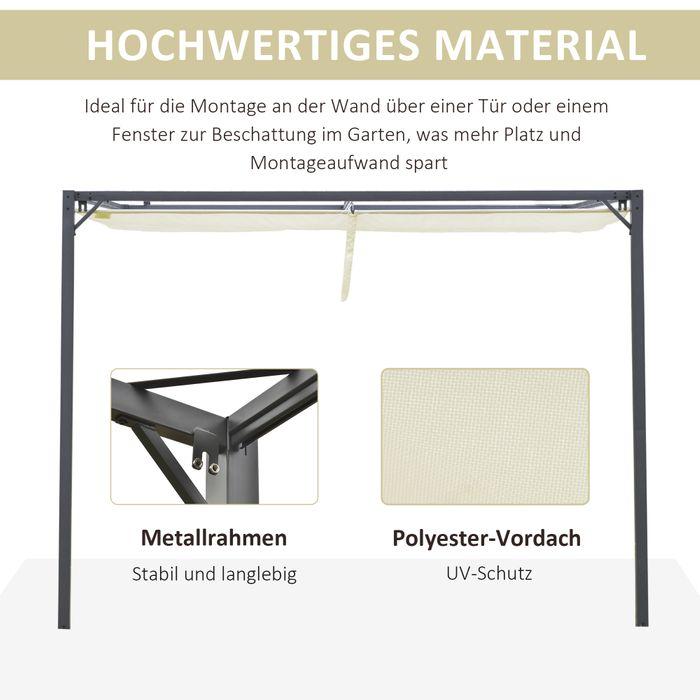 Actual product image Swisshandel24 Pergola gazebo 3x3m garden gazebo BBQ gazebo with fabric roof weatherproof metal polyester cream (300 cm, 300 cm)