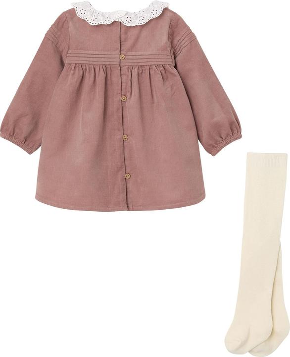 Produktbild Vertbaudet Baby-Set: Samtkleid & Strumpfhose (56)