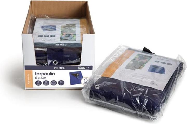 Actual product image Perel Tarpaulin - Blue/Black - Very hard-wearing - 5 x 5 m (5 x 5 m)