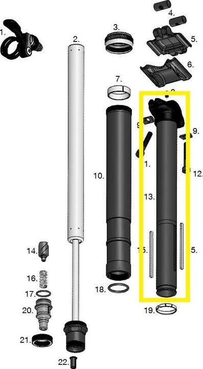 Crankbrothers Highline 2.0 Quill Assembly schachteenheid, Niveau 7, 30,9/31,6/34,9mm, 170mm