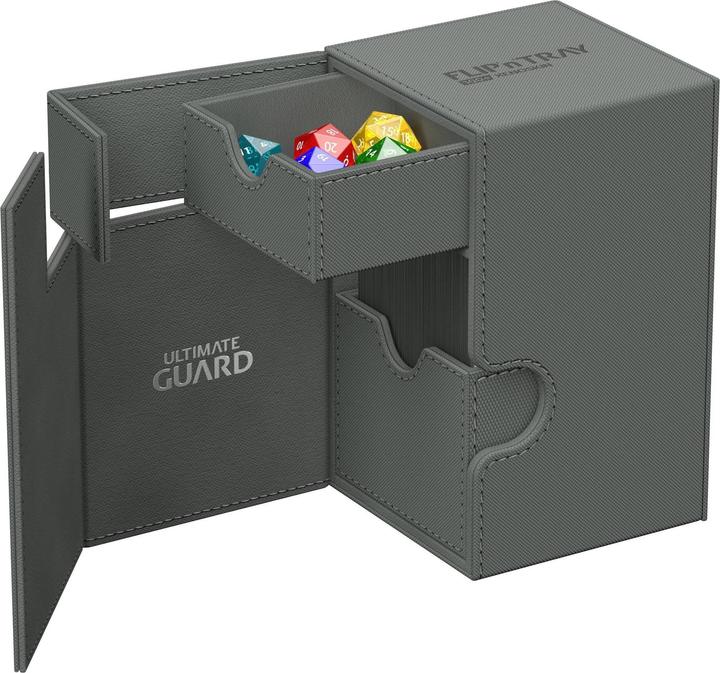 Actual product image Ultimate Guard Card Box Flip'n'Tray XenoSkin Monocolor 100+ Grey