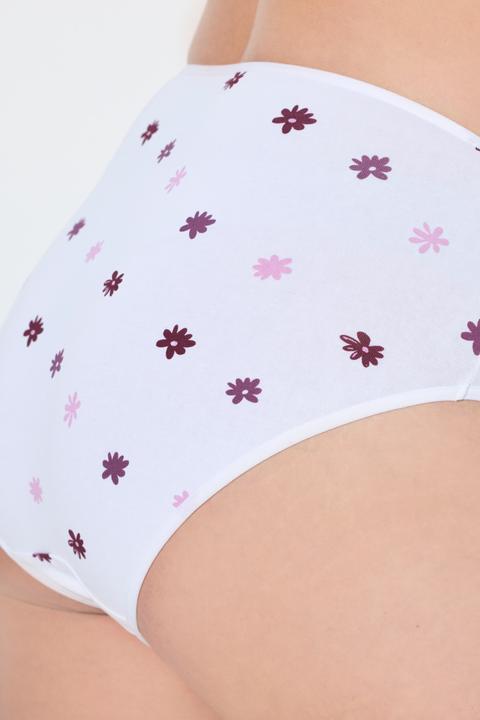 Produktbild Ulla Popken Midislips, 5er-Pack, Blumen / einfarbig (46, 48)