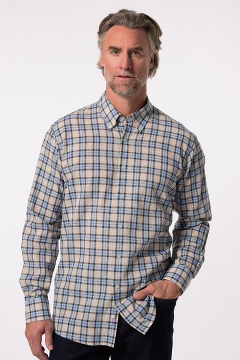 Produktbild Boston Park Leinenmix-Karohemd, Langarm, Buttondown-Kragen, Comfort Fit (5XL)